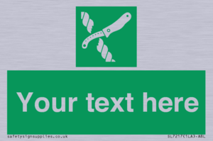 Custom sign safe condition Liferaft knife